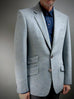 Thistle Blue and Oatmeal Herringbone Tweed Blazer.