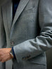 Thistle Blue and Oatmeal Herringbone Tweed Blazer.