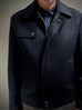 Lambswool Padded Harrington. Navy.