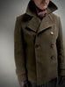 Mocha Padded Moleskin Peacoat.