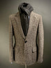 Charcoal Brown Prince of Wales Check Unconstructed Blazer.