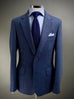 Navy Herringbone Unconstructed Tweed Blazer.